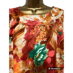 Vintage Loki Lani Hawaiian Muumuu 4X Kaftan Oversized Tropical Romantic Beachy